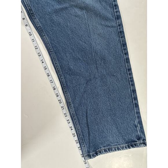Wrangler Five Star Premium Jeans Mens 42x30 Relaxed Straight Medium Blue Denim - Picture 6 of 7